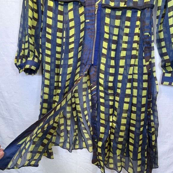 Patricia Schmidt Green Blue Patterned Bathing Suit Swim Cover Up Size Medium - Picture 3 of 9